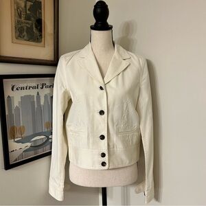 Ralph Lauren Cream Jean Jacket Classic Style SZ M